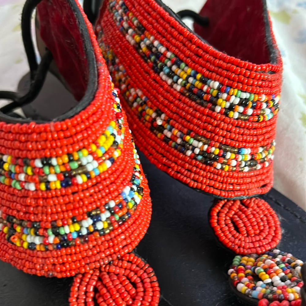 Handmade Beaded Ethiopian Sandals